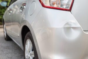Backside of car get damaged by Hit and Run Accident